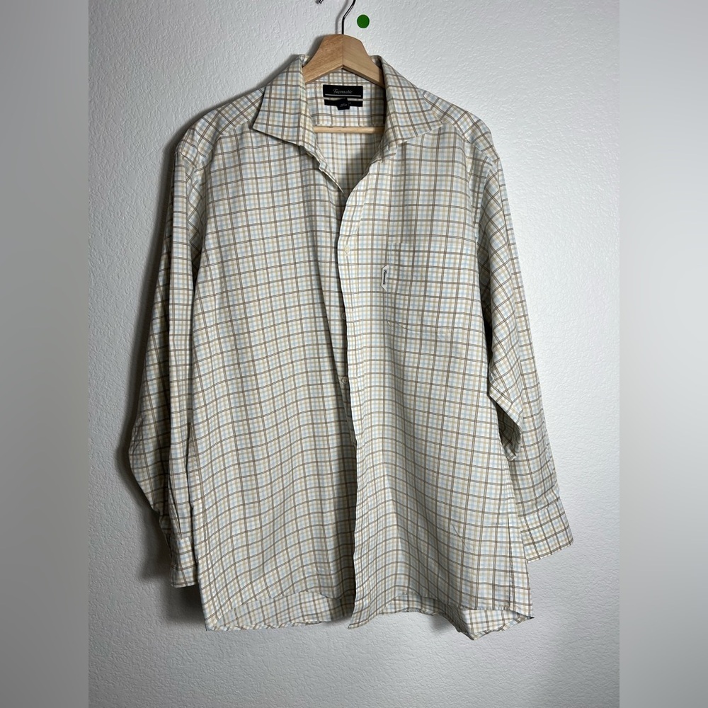 faconnable Men's Plaid Button-Up Shirt‎ 17.5